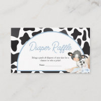 Baby Shower Diaper Raffle Vache Bohème Bleue