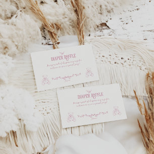 Carte D'accompagnement Baby shower d'infirmière Vintage rose