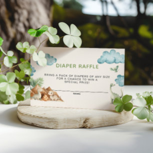 Carte D'accompagnement Baby shower Dinosaure Diaper Raffle