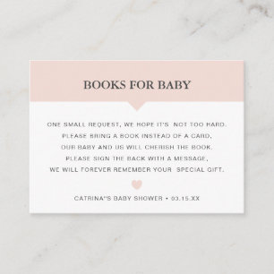 Carte D'accompagnement Baby shower d'insertion de demande de livre blanc