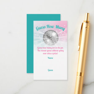 Carte D'accompagnement Baby shower Disco Ball Devinez Combien De Jeu