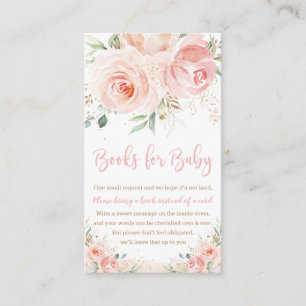 Carte D'accompagnement Baby shower d'or floral rose vif Apportez un livre
