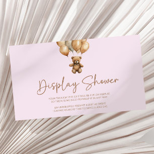 Carte D'accompagnement Baby shower d'oreille en bois Brown avec douche