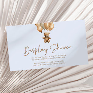 Carte D'accompagnement Baby shower d'oreille en bois Brown avec douche