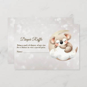 Carte D'accompagnement Baby shower Dormir Bébé Animal Déchets Raffle