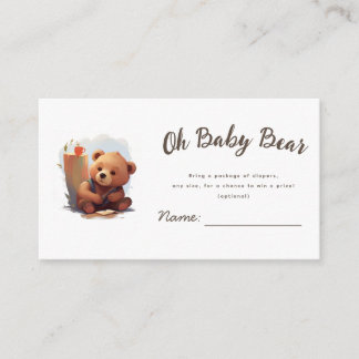 Carte D'accompagnement Baby shower d'ours Brown Rustique