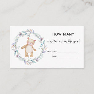 Carte D'accompagnement Baby shower d'ours devinez combien de CANDIDES