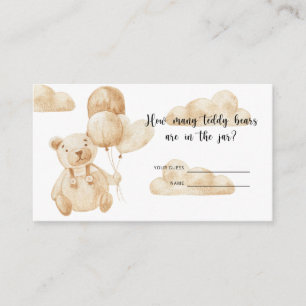 Carte D'accompagnement Baby shower d'ours devinez combien de nounours