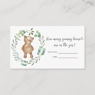 Carte D'accompagnement Baby shower d'ours devinez combien d'ours