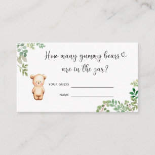 Carte D'accompagnement Baby shower d'ours devinez combien d'ours
