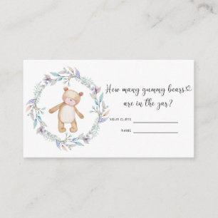 Carte D'accompagnement Baby shower d'ours devinez combien d'ours