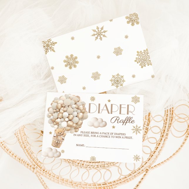 Carte D'accompagnement Baby shower d'ours d'hiver Raffin de couches (Créateur téléchargé)