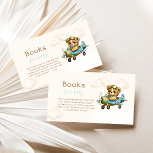 Carte D'accompagnement Baby shower d'ours en peluche du pilote d'avion Wh