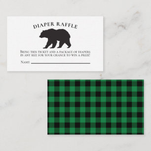 Carte D'accompagnement Baby shower d'ours Refus de couche verte Plaid
