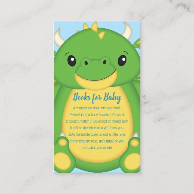 Carte D'accompagnement Baby shower Dragon (Devant)