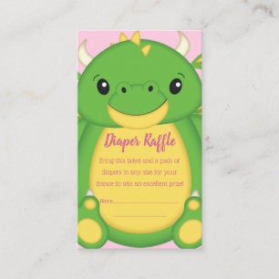 Carte D'accompagnement Baby shower Dragon rose