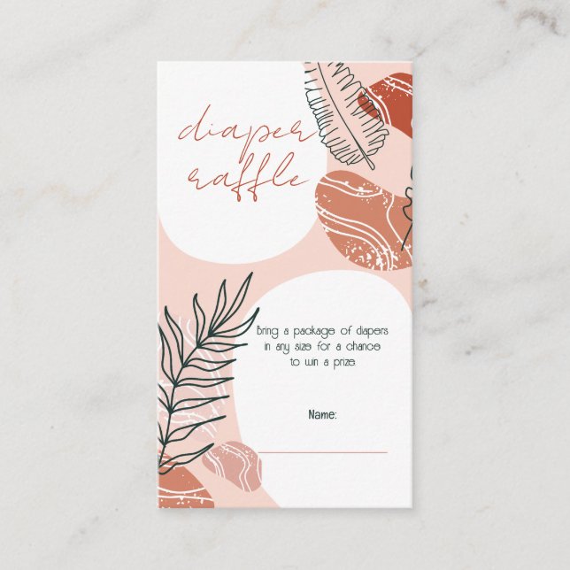 Carte D'accompagnement Baby shower du désert Boho Sud-Ouest Raffle de cou (Devant)