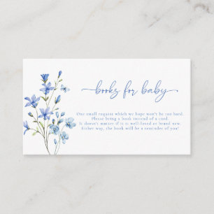 Carte D'accompagnement Baby shower Dusty Blue Fleur sauvage Livres Pour B