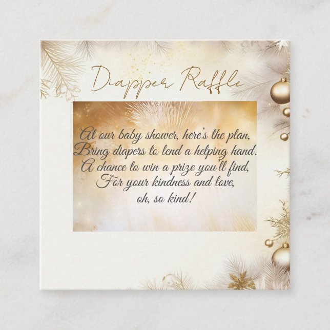 Carte D'accompagnement Baby shower élégant du nouvel an Design Gold (Devant)
