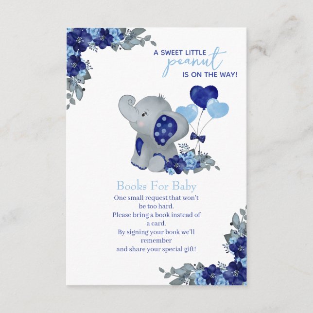 Carte D'accompagnement Baby shower Elephant Boy, Livres pour bébé (Devant)
