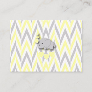 Carte D'accompagnement Baby shower éléphant jaune et gris demande de rése