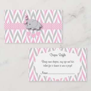 Carte D'accompagnement Baby shower Eléphant rose Gris Raffin 2