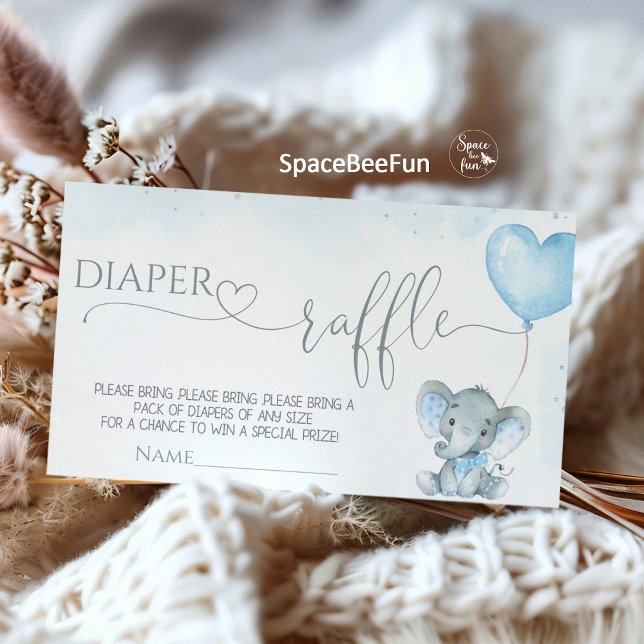 Carte D'accompagnement Baby shower Elephant Safari (Elephant safari baby shower enclosure card, safari baby shower book for baby, diaper raffle card saf)