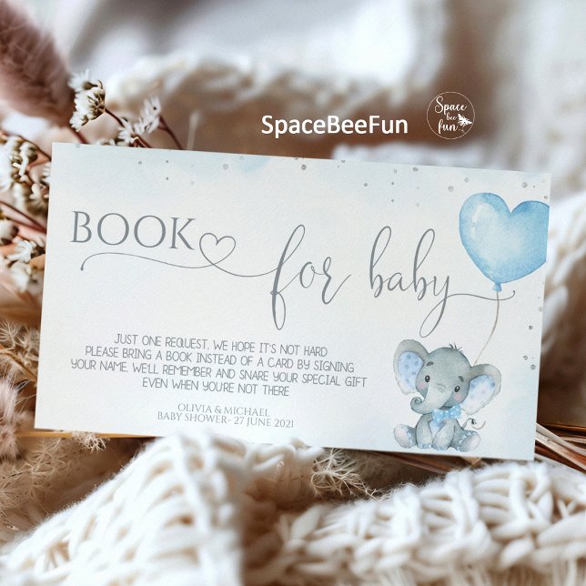 Carte D'accompagnement Baby shower Elephant Safari (Elephant safari baby shower enclosure card, safari baby shower book for baby, diaper raffle card saf)