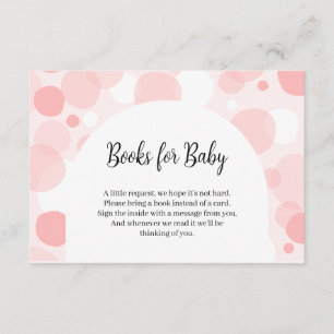 Carte D'accompagnement Baby shower en arc Pois rose Livres pour bébé