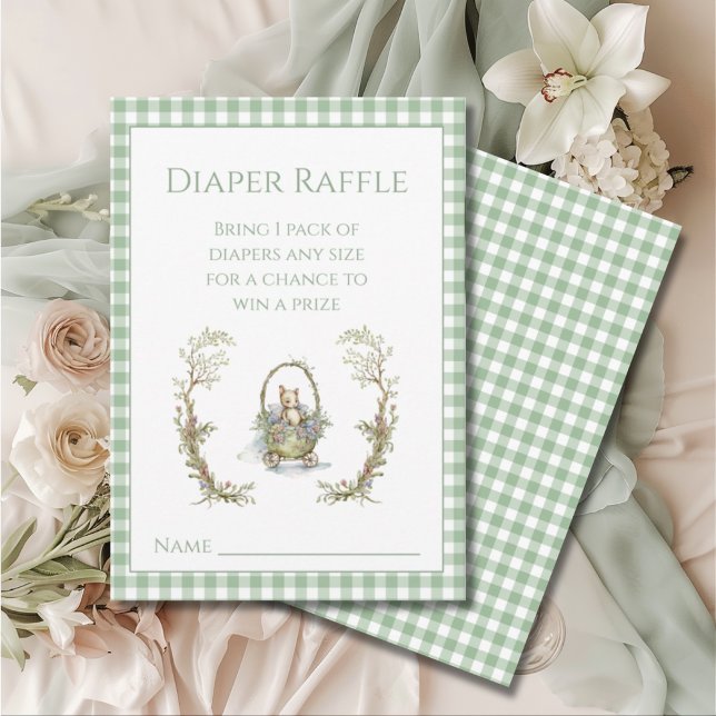 Carte D'accompagnement Baby shower En vichy animal de conte jote (Créateur téléchargé)