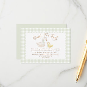 Carte D'accompagnement Baby shower En vichy canard à oie sotte