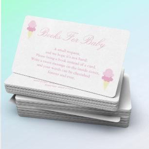 Carte D'accompagnement Baby shower Été Crème Glace Livres Pour Baby Card