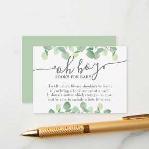 Carte D'accompagnement Baby shower Eucalyptus Oh Boy moderne Demande de r