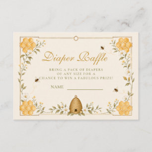 Carte D'accompagnement Baby Shower Fantaisiste de Diapers pour Bébé Abeil