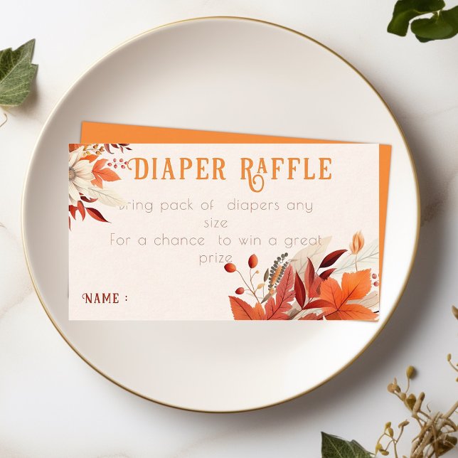 Carte D'accompagnement baby shower feuille à fleurs automne (Créateur téléchargé)