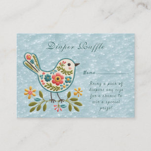 Carte D'accompagnement Baby shower Feuille de Little Bird Floral Green