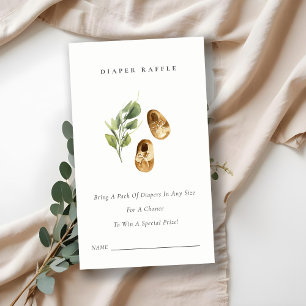 Carte D'accompagnement Baby shower feuilleté vert rouille mignonne