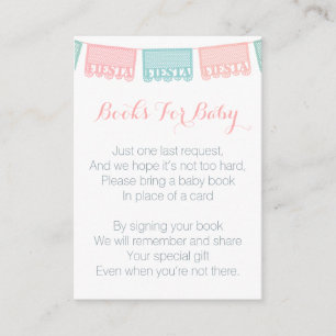 Carte D'accompagnement Baby shower Fiesta Mexicain Apporter Un Livre