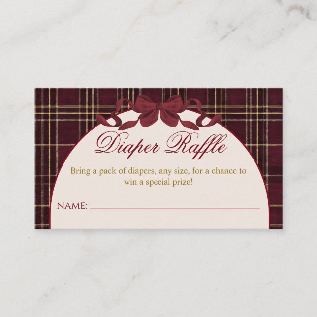 Carte D'accompagnement Baby Shower Fille Ours en Peluche Nœud à Carreaux  (Devant)