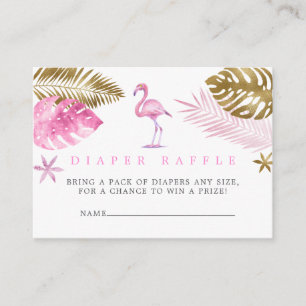 Carte D'accompagnement Baby Shower Flamant Rose Doré Jeu de Pronostics Co