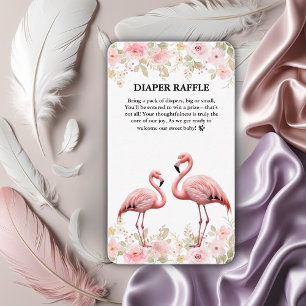 Carte D'accompagnement Baby shower Flamant rose rose floral élégant