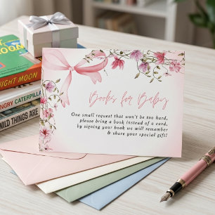 Carte D'accompagnement Baby Shower Fleur Bohème Bébé en Fleur