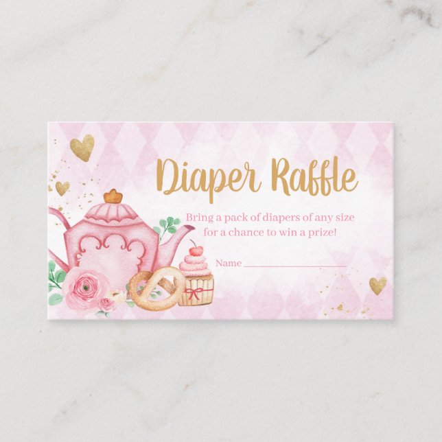 Carte D'accompagnement Baby shower Fleur Rose Thé Fleur Raffin (Devant)