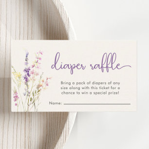 Carte D'accompagnement Baby shower fleur sauvage à l'aquarelle