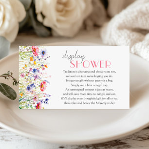 Carte D'accompagnement Baby shower Fleur sauvage coloré avec douche