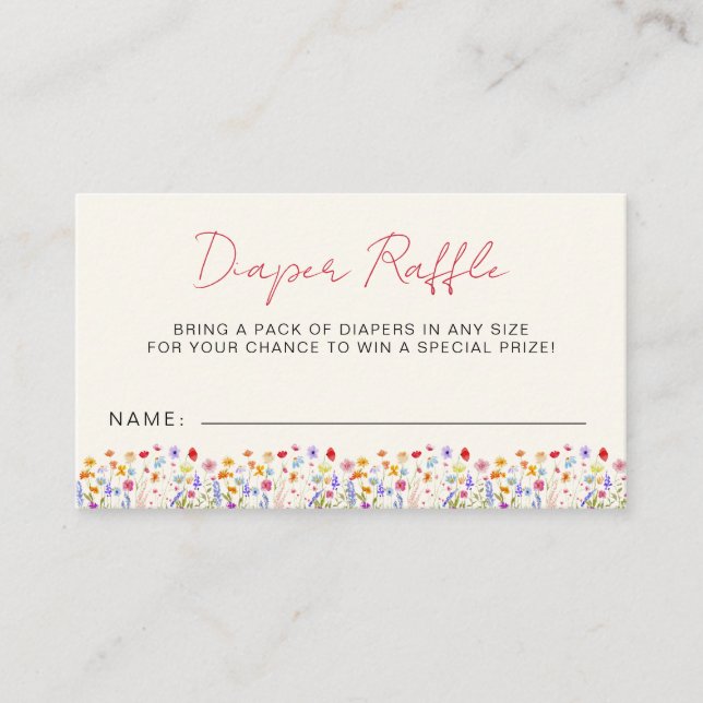 Carte D'accompagnement Baby shower Fleur sauvage de  de papier à café en  (Devant)