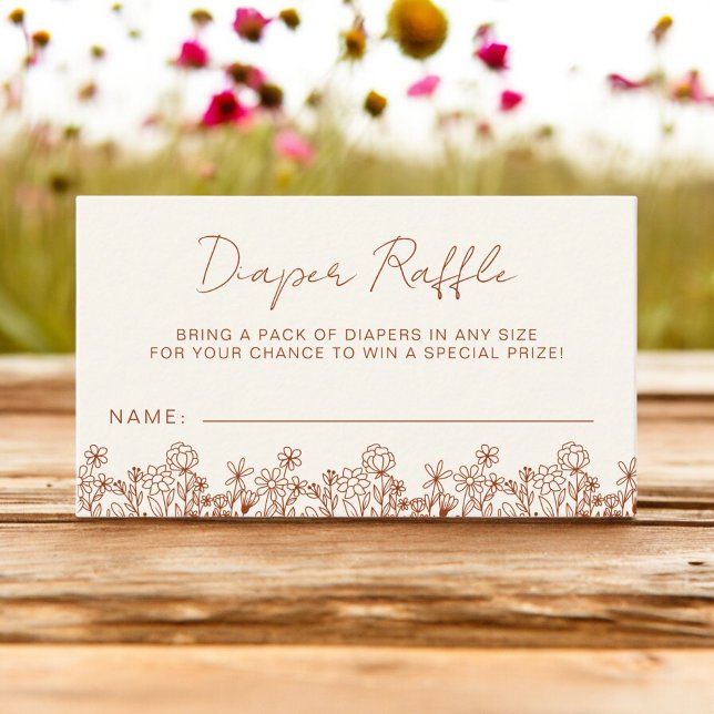 Carte D'accompagnement Baby shower Fleur sauvage de  de papier à café en  (Créateur téléchargé)