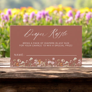 Carte D'accompagnement Baby shower Fleur sauvage de  de papier à café en