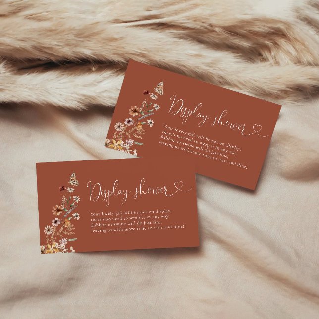 Carte D'accompagnement Baby shower Fleur sauvage minuscule en terre cuite (Créateur téléchargé)