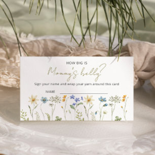 Carte D'accompagnement Baby shower fleur sauvage Quelle taille a le ventr